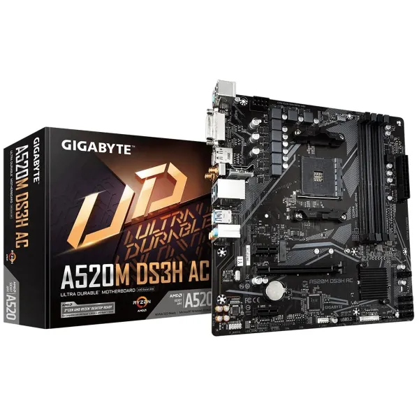 Pagrindinė plokštė Gigabyte A520M DS3H AC AMD A520 AMD AM4