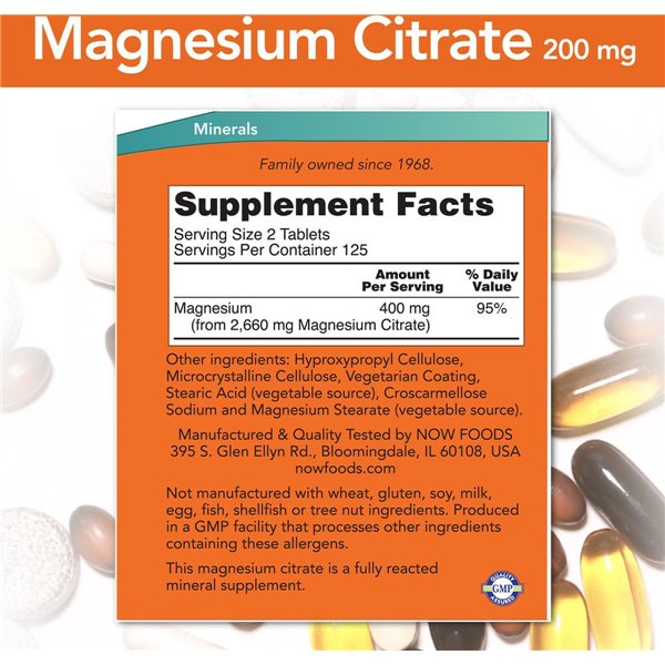 Magnesiumsitraatti, 200 mg - 100 tablettia