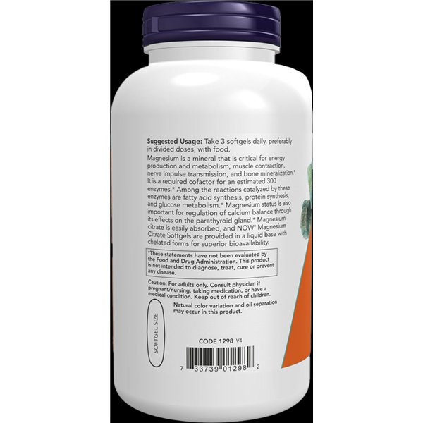 Magnesium Citrate Softgels - 180 softgels