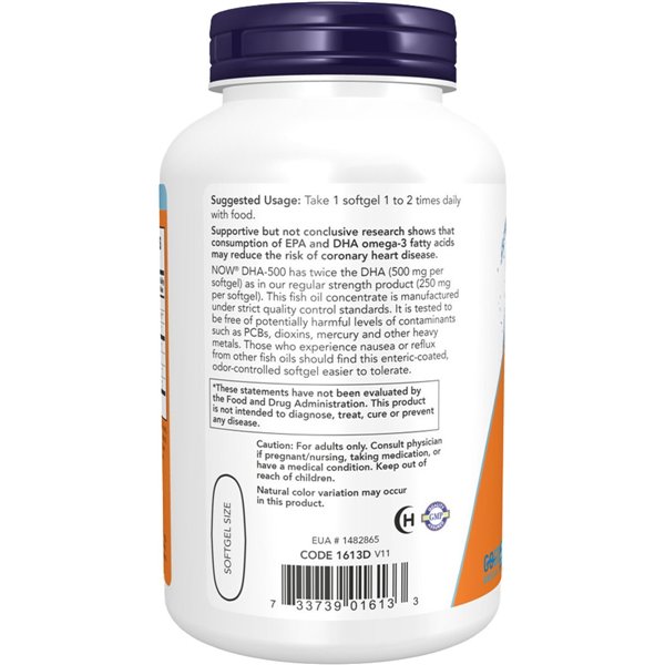 DHA-500, 500 DHA / 250 EPA - 180 softgels