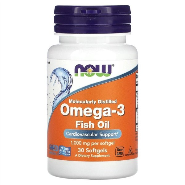 Omega-3 Fish Oil, Molecularly Distilled - 30 softgels