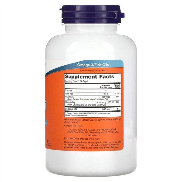 Kalanmaksaöljy, 650 mg - 250 pehmeää kapselia