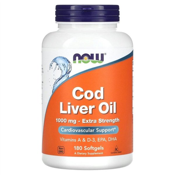 Cod Liver Oil, 1000mg Extra Strength - 180 softgels