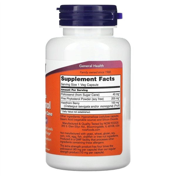 Policosanol, 40mg Extra Strength - 90 vcaps