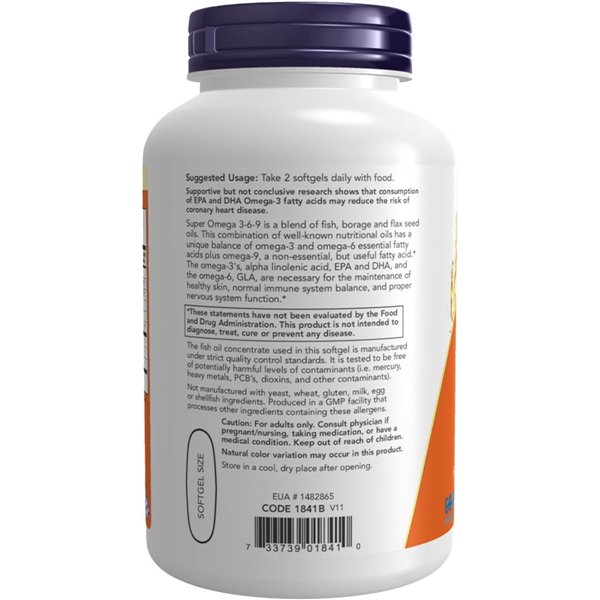 Super Omega 3-6-9, 1200mg - 90 softgels