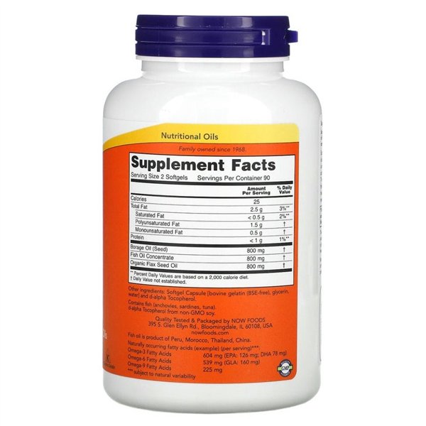 Super Omega 3-6-9, 1200mg - 180 softgels