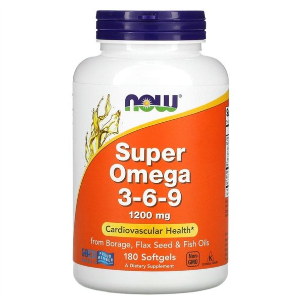 Super Omega 3-6-9, 1200mg - 180 softgels