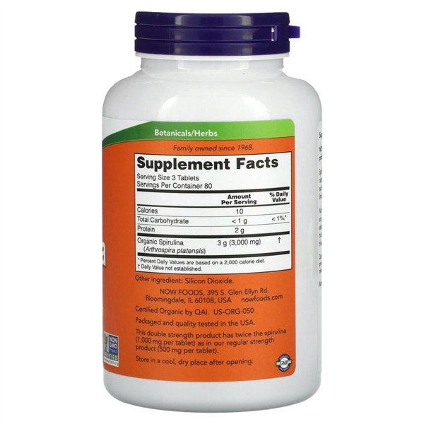 Spirulina, 1000 mg - 240 tablettia