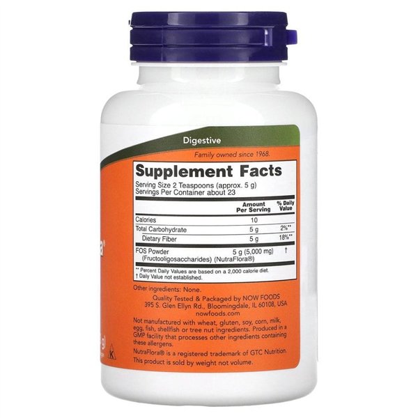 NutraFlora FOS, Pure Powder - 113g