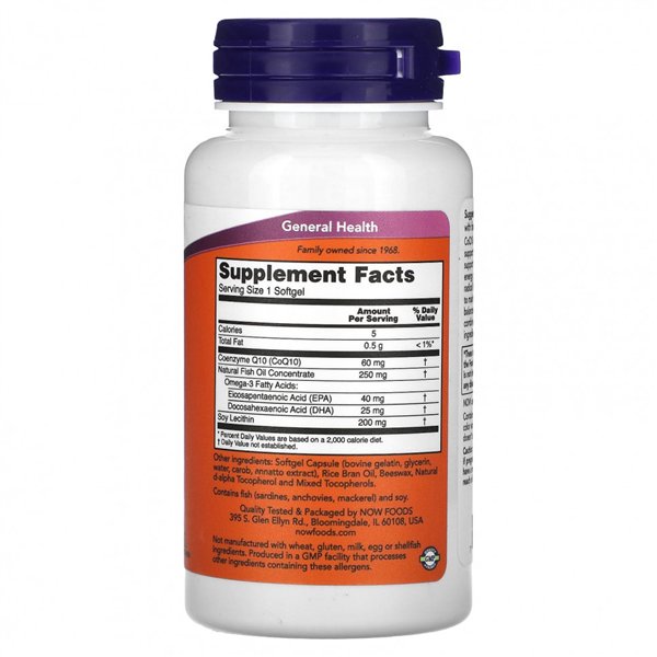 CoQ10 with Omega-3, 60mg - 60 softgels