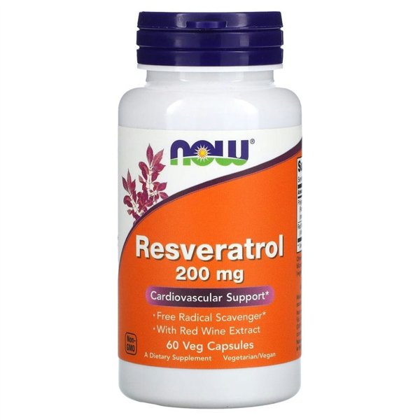 Natural Resveratrol with Red Wine Extract, 200mg - 60 vcaps