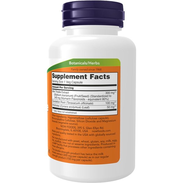 Milk Thistle Extract with Artichoke & Dandelion, 300mg Double Strength - 100 vcaps
