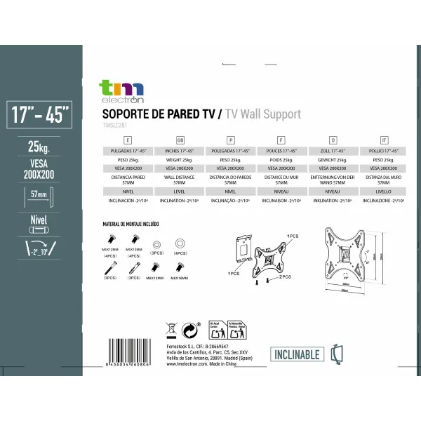 Подставка для ТВ TM Electron 26"-40" 25 kg