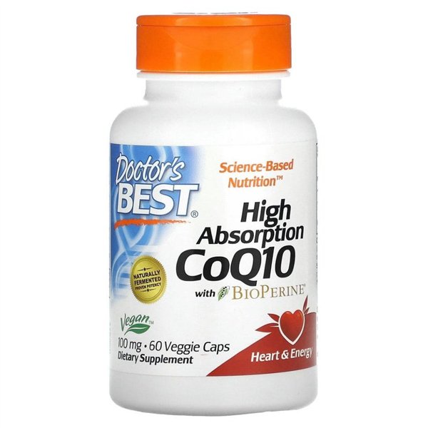 Augstas absorbcijas CoQ10 ar BioPerine, 100 mg - 60 v-kapsulas