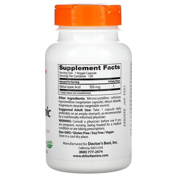 Alfa-lipoīnskābe, 150 mg - 120 v-kapsulas