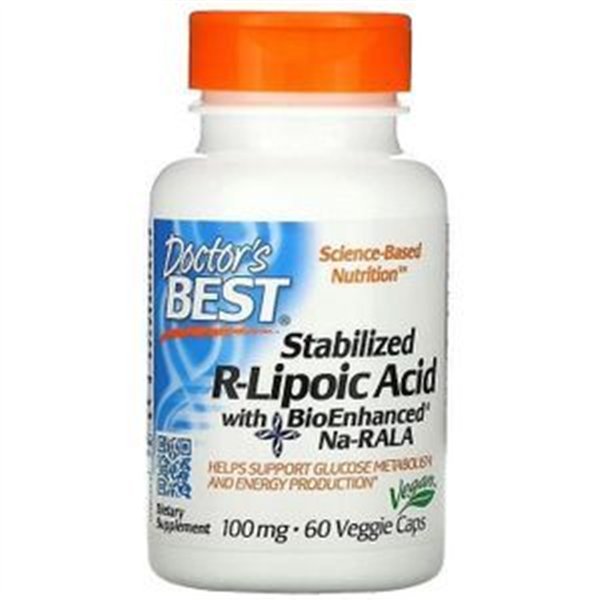 Stabilized R-Lipoic Acid with Na-RALA, 100mg - 60 vcaps