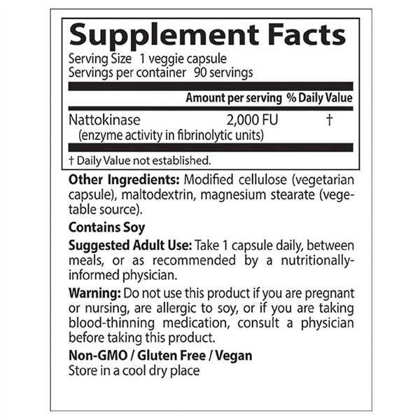 Nattokinase, 2000 FUs - 90 vcaps
