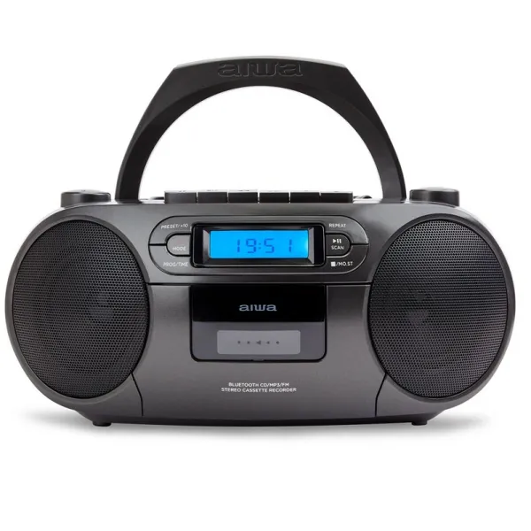 CD Radio Aiwa Melns LCD Ekrāns Bluetooth 5.0