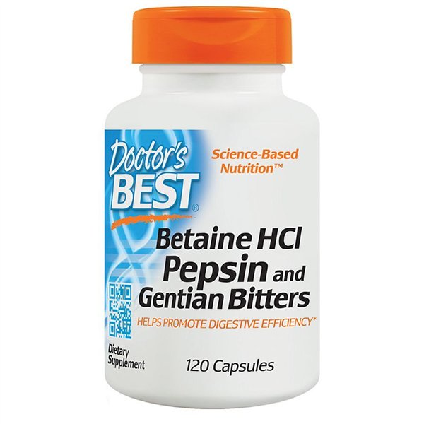 Betaino HCl, pepsino ir gencijonų kartumo – 120 kapsulių