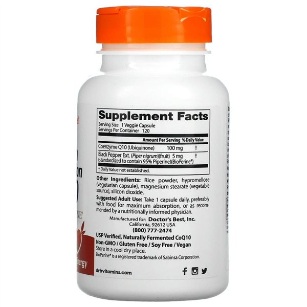 High Absorption CoQ10 with BioPerine, 100mg - 120 vcaps