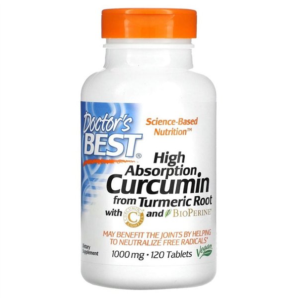 High Absorption Curcumin From Turmeric Root with C3 Complex & BioPerine, 1000mg - 120 tablets