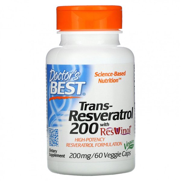 Trans-Resveratrol with ResVinol, 200mg - 60 vcaps