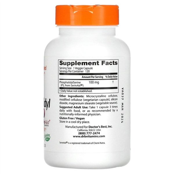 Fosfatidilserinas Serinas su SerinAid, 100 mg - 120 v kapsulių