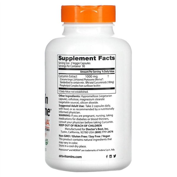 Kurkumino fitosomas, 500 mg - 180 v kapsulių