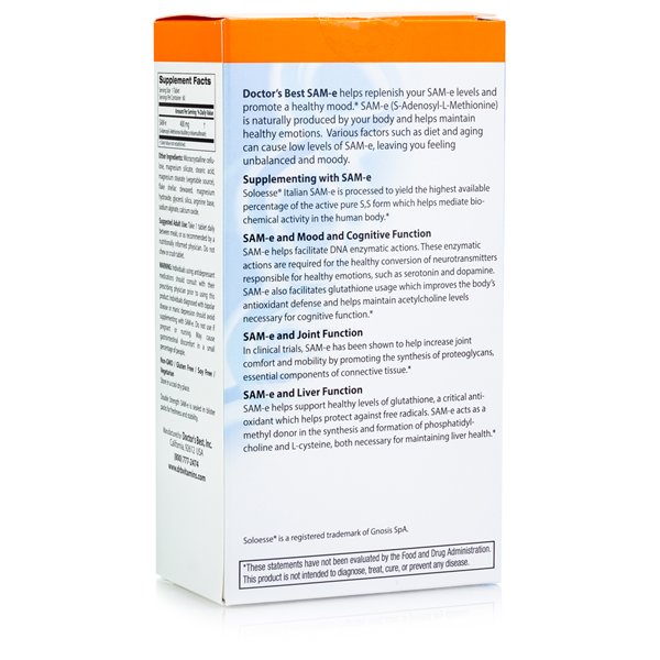 SAM-e, 400mg Double-Strength - 60 tablets 