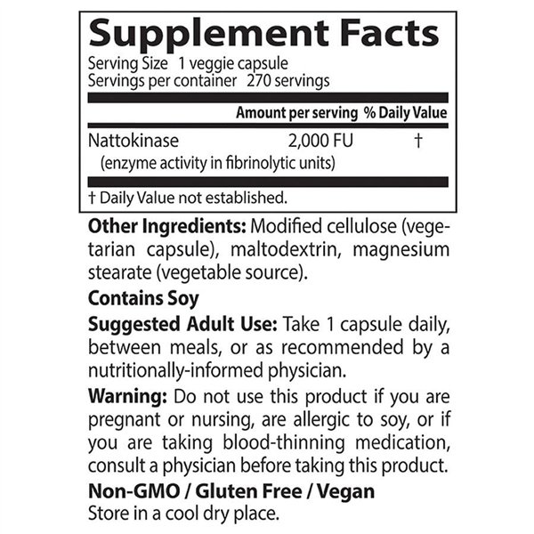 Наттокиназа, 2000 FU - 270 капсул