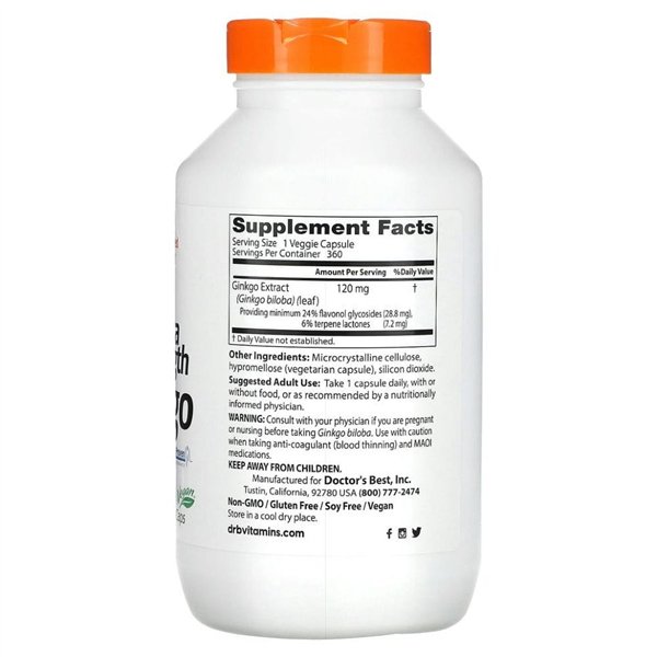 Īpaši stiprs ginkgo, 120 mg - 360 v-kapsulas