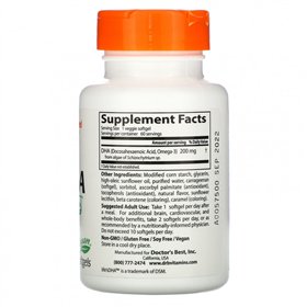 Vegāns DHA no aļģēm, 200 mg - 60 veģetārās mīkstās kapsulas