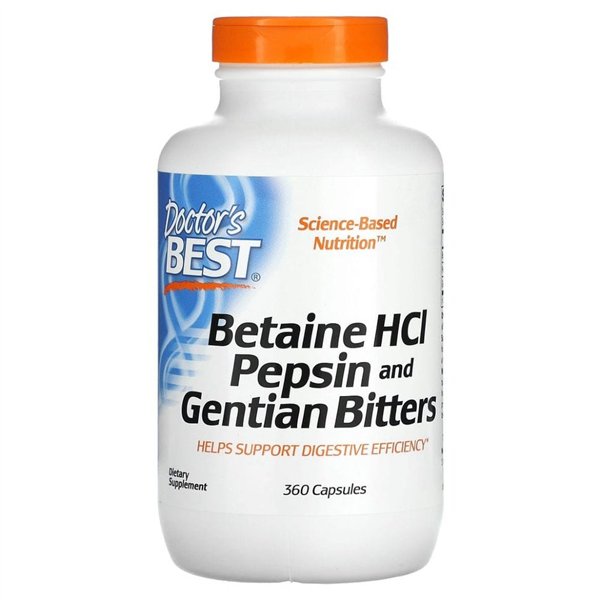 Betaine HCl Pepsin & Gentian Bitters - 360 caps