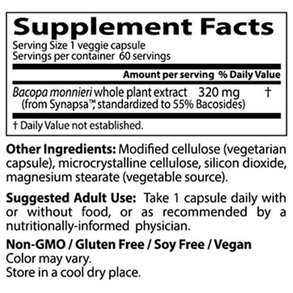 Bacopa ar Synapsa, 320 mg - 60 v-kapsulas