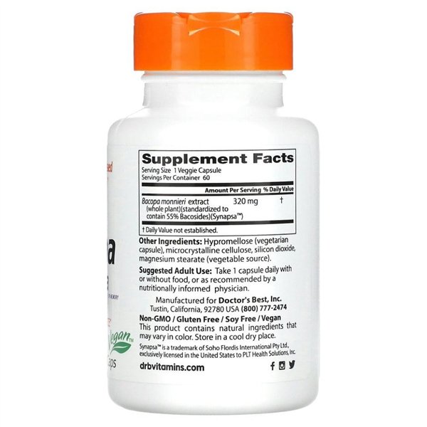 Bacopa ja Synapsa, 320 mg - 60 v-kapselia