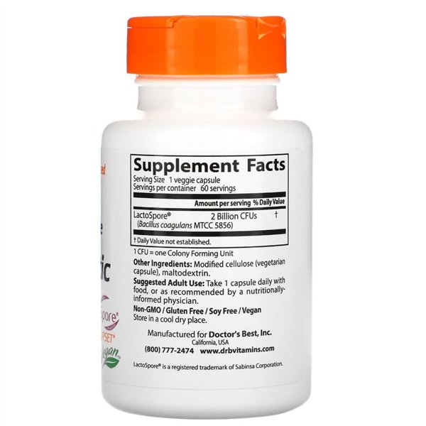 Ruoansulatuskanavan terveyteen tarkoitettu probiootti 2 miljardia LactoSporella - 60 v-kapselia