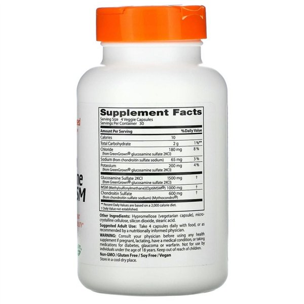 Vegaaninen glukosamiini & kondroitiini & MSM - 120 v-kapselia