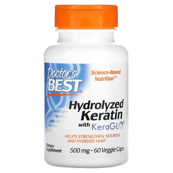 Hydrolyzed Keratin, 500mg - 60 vcaps
