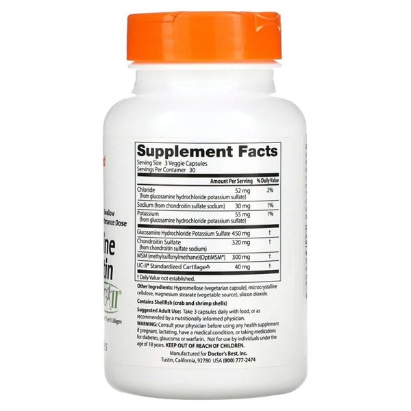 Glucosamine Chondroitin MSM + UC-II - 90 vcaps