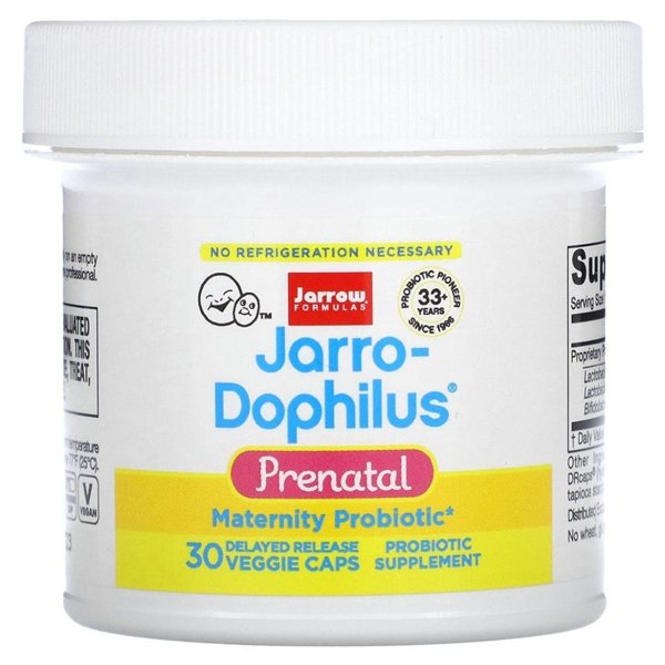 Jarro-Dophilus Prenatal, 6 miljardia pesäkemuodosta koostuvaa yksikköä (CFU) - 30 v-kapselia