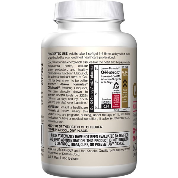 Ubichinolis QH-absorb, 100 mg - 60 minkštųjų kapsulių