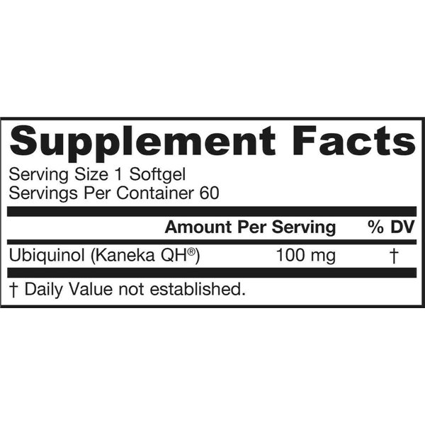 Ubichinolis QH-absorb, 100 mg - 60 minkštųjų kapsulių