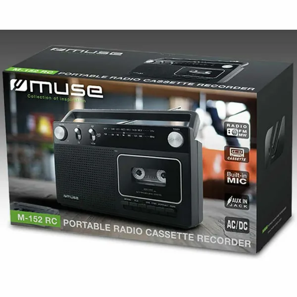Radio-kasettisoitin Muse M-152 RC Musta