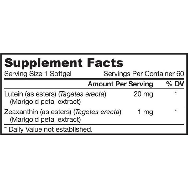 Lutein, 20mg - 60 softgels