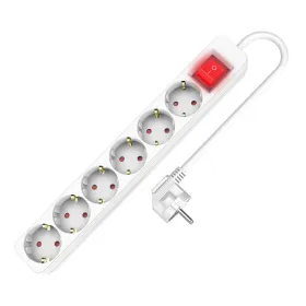 6-socket plugboard without power switch TM Electron TMUAD506S White 3680 W (1,5 m)