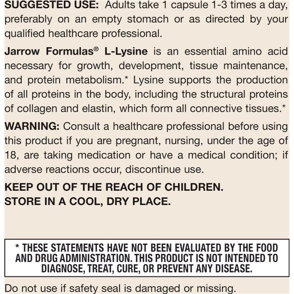 L-lysiini, 500 mg - 100 kaps.