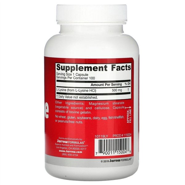 L-Lysine, 500mg - 100 caps