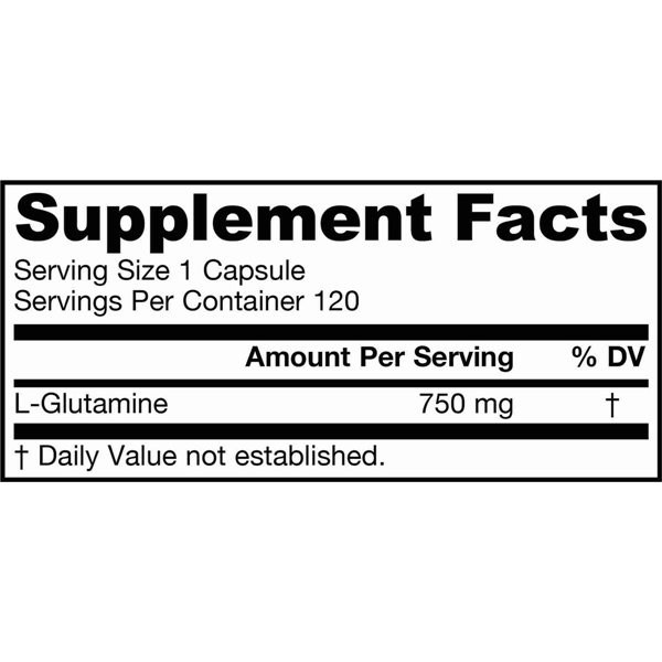 L-glutamiini, 750 mg - 120 v-kapselia