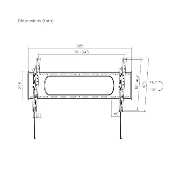 Подставка для ТВ TM Electron 43” 90" 80 kg