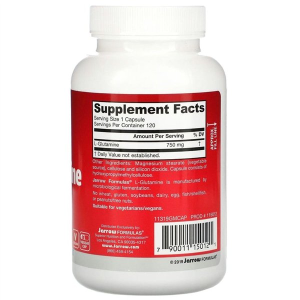 L-glutamiini, 750 mg - 120 v-kapselia